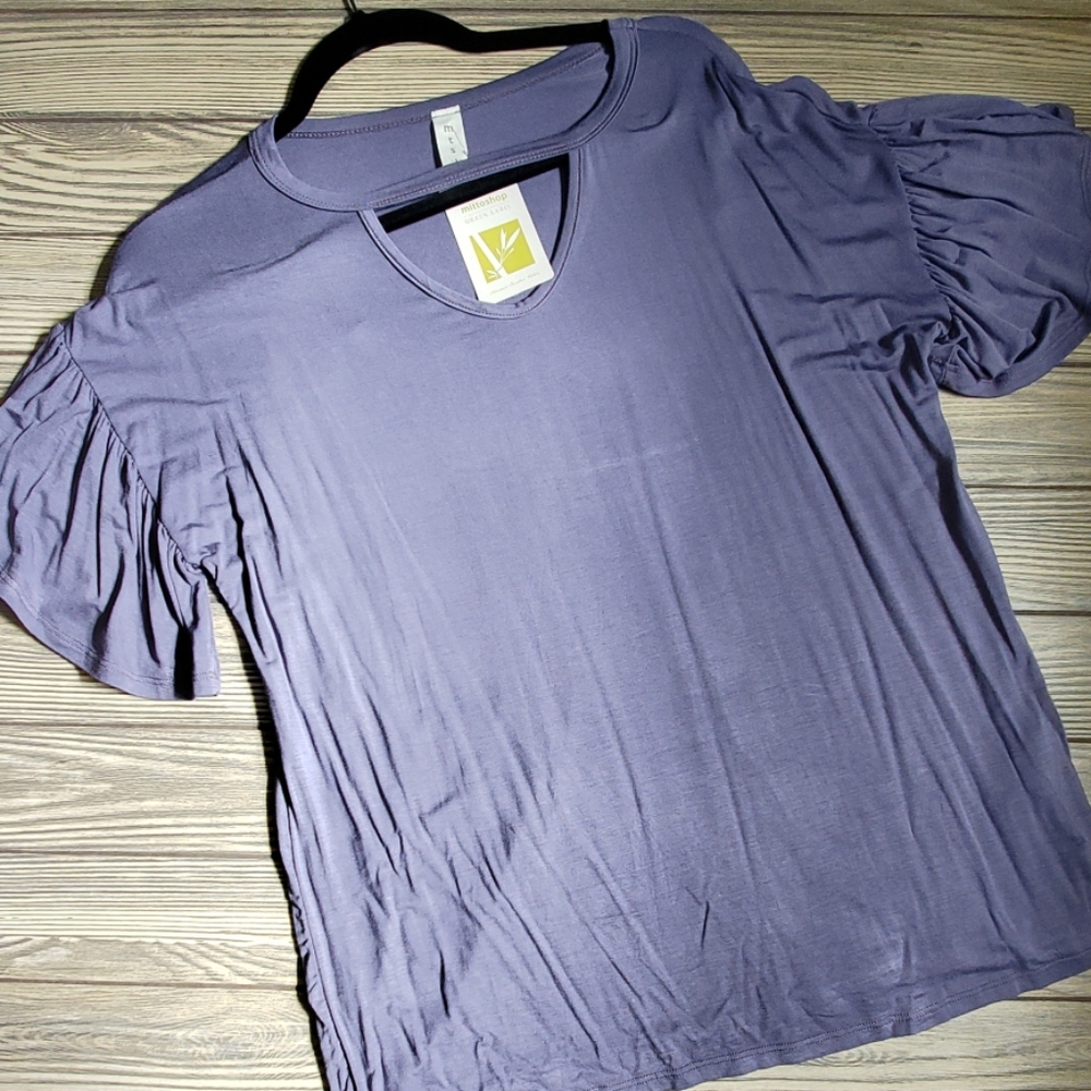 Blue Flowy Top S M L - Picture 4 of 4
